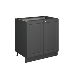 Spülenunterschrank Vicco Fame-Line 80 cm mit Regal, AP Eiche