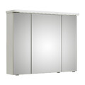 Badezimmer Spiegelschrank 90cm montiert LED Badspiegel Bad Hochglanz weiß Lack