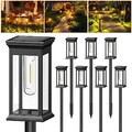 8 Stück LED Solarlampen für Außen Garten, Solarleuchten für Außen Wasserdicht