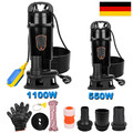 Tauchpumpe 550W/1100W Tauchpumpe Fäkalienpumpe Bau Abwasserpumpe Gartenpumpe DE