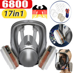 Vollmaske Atemschutzmaske,17in1 Gasmaske 6800 Lackiermaske mit Filter Atemschutz