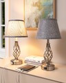 EDISHINE LED Nachttischlampe Touch Dimmbar 2er Set, 2 USB Anschlüsse Tischlampe
