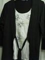 Damen Pullover in Twinsetoptik, Gr. M Schwarz und Weiß, zum Binden mit Langarm,