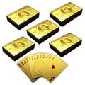 5x 54 Spielkarten mit Goldüberzug | Pokerkarten | Poker Skat Gold Plastikkarten