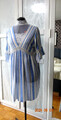 Sommerkleid, Strandkleid, kühlende Viskose, Blauweiß gestreift, 42-44