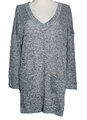 PULLOVER LONGPULLOVER STRICKPULLOVER V-AUSSCHNITT GRAU MELLIERT NOISY MAY 38 M