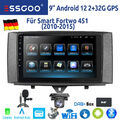 Android 12 32G Autoradio CarPlay GPS Navi WIFI DAB+ Kam MIK Für Smart Fortwo 451