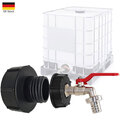 IBC Adapter S100x8 Grobgewinde 3/4" Kugelhahn Auslaufventil Regenwassertank DHL