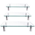 Monitorerhöhung Bildschirmerhöhung Tisch TV Aufsatz Monitor Glasaufsatz Rack Gla