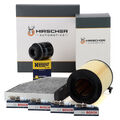HIRSCHER Filterset + 4x BOSCH Zündkerze für VW GOLF 5 6 PASSAT B6 1.2/1.4 TSI