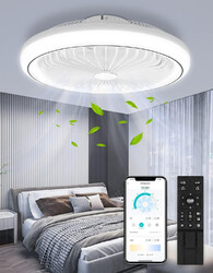 Moderne Smart-LED-Deckenleuchte Fan Deckenventilator Lampe Mit Fernbedienung ED