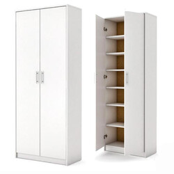 Mehrzweckschrank Kleiderschrank weiß Kommode Stauraumkommode Hochschrank 180cm