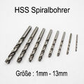 HSS Spiralbohrer DIN 338 Metallbohrer Edelstahlbohrer Geschliffen ⌀ 1mm - 13mm