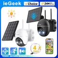 ieGeek 5MP Kabellose WLAN Überwachungskamera Aussen 360° PTZ Solar/Akku Kamera