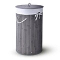 Wäschekorb Wäschesammler Wäschebox Bambus Wäschesack Korb 55 L Grau B-WARE