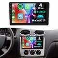 9" Autoradio Android 14 Carplay 4+64G Für Ford Focus MK2 Transit MK7 Fiesta GPS