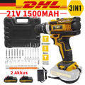 21V Akkuschrauber Set 3 in 1 Akku-Schlagbohrschrauber Bohrmaschine+2 Akkus DHL