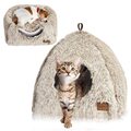 CATISM Katzenhöhle Katzenbett Kuschelhöhle 40x40cm faltbar waschbar für Katzen