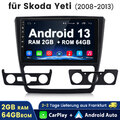2+64GB Autoradio Für Skoda Yeti 2008-2013 Carplay 10"Android13 GPS Navi WiFi DAB