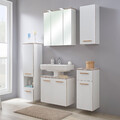 Badmöbel Set, Weiß Glanz, 5-teilig, Midischrank, Spiegelschrank, WBU