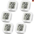 Vaikby Mini Digital Thermometer Hygrometer innen 6 Stück, raumthermometer 