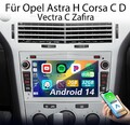 Android14 SWC BT Für Opel Astra H Corsa C D Vectra C Zafira GPS NAVI FM RDS DAB+