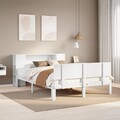 Massivholzbett Holzbett Bett Doppelbett mit Bücherregal ohne Matratze vidaXL