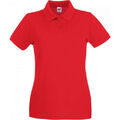 Fruit of the Loom Damen Polo Shirt Bluse Lady Fit Premium Rot Gr. M/L
