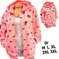Damen Sweat Jacke Kapuze Hoodie Fleece gefüttert Übergangsjacke Pferd  M - 3XL