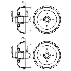 2X BOSCH BREMSTROMMELN 200mm HINTEN PASSEND FÜR CHEVROLET CORSA OPEL CORSA