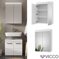 Spiegelschrank Badspiegel Badezimmermöbel Luna Weiß Skandi 60x77cm Schrank Vicco
