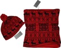 CODELLO Mütze Loop/Schlauchschal NEU! Norwegermuster Elche schwarz-rot  2 Teile