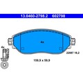 1x ORIGINAL® Ate 13.0460-2798.2 Bremsbelagsatz, Scheibenbremse Vorne, exkl.