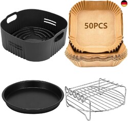 4PCS 22CM Heißluftfritteuse Zubehör - Airfryer Zubehör für Ninja AF180EU Max Pro