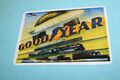 Blechpostkarte Good Year, Nostalgic Metal-Card, Zug, Schiff, Zeppelin, Flugzeug