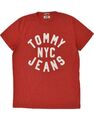 Grafik-T-Shirt Tommy Hilfiger normaler Passform für Herren Top 2XL rot AU91