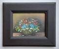 Öl Bild Blumenkorb  9 x 12 cm.   Preis reduziert  30%