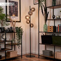 5-flammige Steh Leuchte Schalter Schlaf Wohn Zimmer Raum Stand Lampe Rauchglas