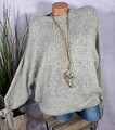 Grobstrick Pullover Oversize Leger Italy 5321 Weich & Warm 36-42 beige