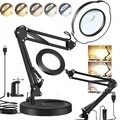 2-in-1 LED Lupe Lupenleuchte Schreibtischlampe mit Licht 10X 15X Vergrößerung DE