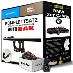 Für BMW 2er Cabrio Typ F23 Anhängerkupplung abnehmbar +eSatz 7pol 14- AHKJetzt 50€* sparen mit Code: PARTSPARTY25