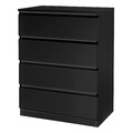 Kommode mit 4 Schubladen Sideboard Schrank Anrichte Highboard Schwarz holz DE