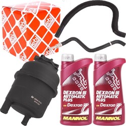 2x MEYLE HYDRAULIKSCHLAUCH + AUSGLEICHSBEHÄLTER ÖLBEHÄLTER + 2L SERVOÖL DEXRON 3