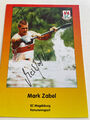 Olympia, Autogrammkarte, Kanu, Olympiasieger Mark Zabel, Originalautogramm