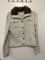 Betty Barclay Sweat Jacke mit Kunstfellkragen hellgrau meliert Gr. ca. M