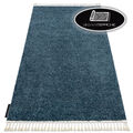 Moderner dick angenehm Shaggy Teppich "BERBER" 9000 franse blau marokkanisch