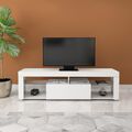 TV Schrank  Fernsehtisch Low Board TV Möbel Fernsehstand Fernsehschrank  Weiß