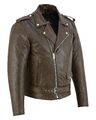 Motorrad Leder Jacke Herren Chopper Biker Rocker Freizeit Mit Protektoren 6XL