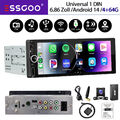 DAB+ Carplay Autoradio 1 DIN Android 14 6.86" 4+64GB GPS NAVI Wifi Bluetooth Kam