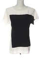 ESPRIT Kurzarm-Bluse Damen Bluse Gr. DE 34 wollweiß-schwarz Casual-Look